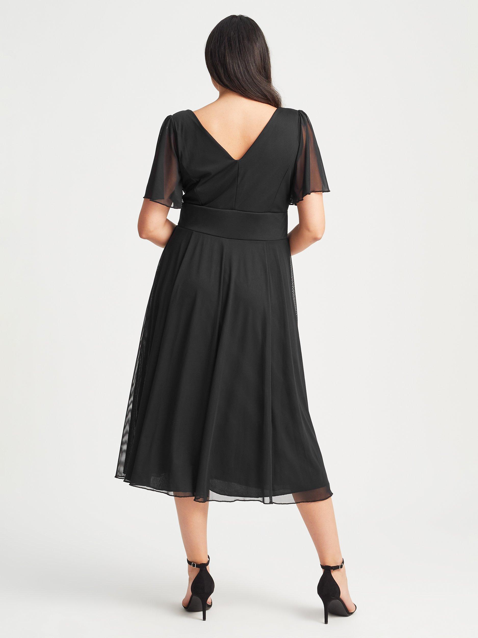 Product image 4 of 4, which shows Scarlett & Jo Victoria Angel Sleeve Midi Dress, Black, 12