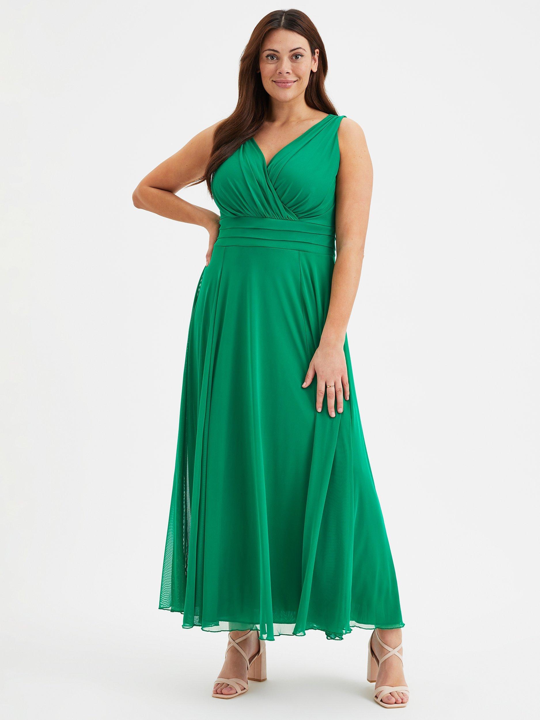 Product image 1 of 5, which shows Scarlett & Jo Nancy Marilyn Maxi Dress, Solid Green, 12