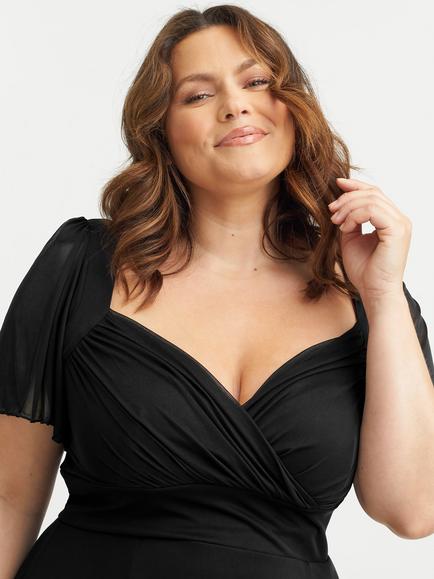 Scarlett & Jo Kemi Mesh Maxi Dress - view 2, Solid Black