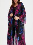 Scarlett & Jo Floral Print Waterfall Neck Kimono, Multi