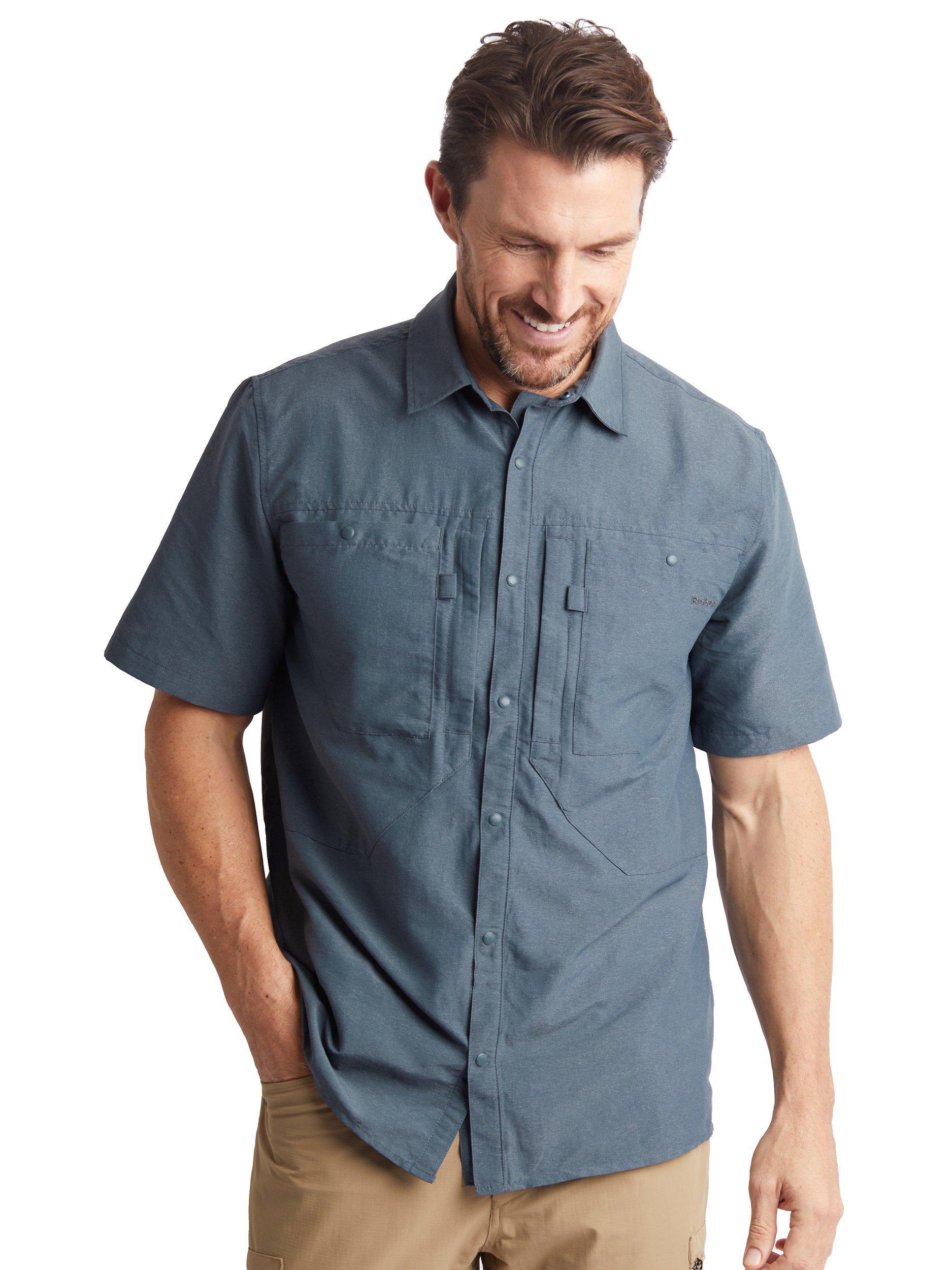 Product image 1 of 4, which shows Rohan Frontier Anti-Insect Short Sleeve Expedition Shirt, Grey, S