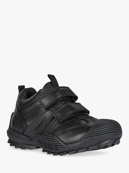 Geox Kids' Savage Leather Blend School Shoes, Black - view 2, Black
