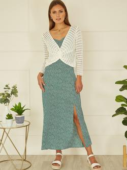 Yumi Crochet Twist Bolero Top - view 2, Ivory