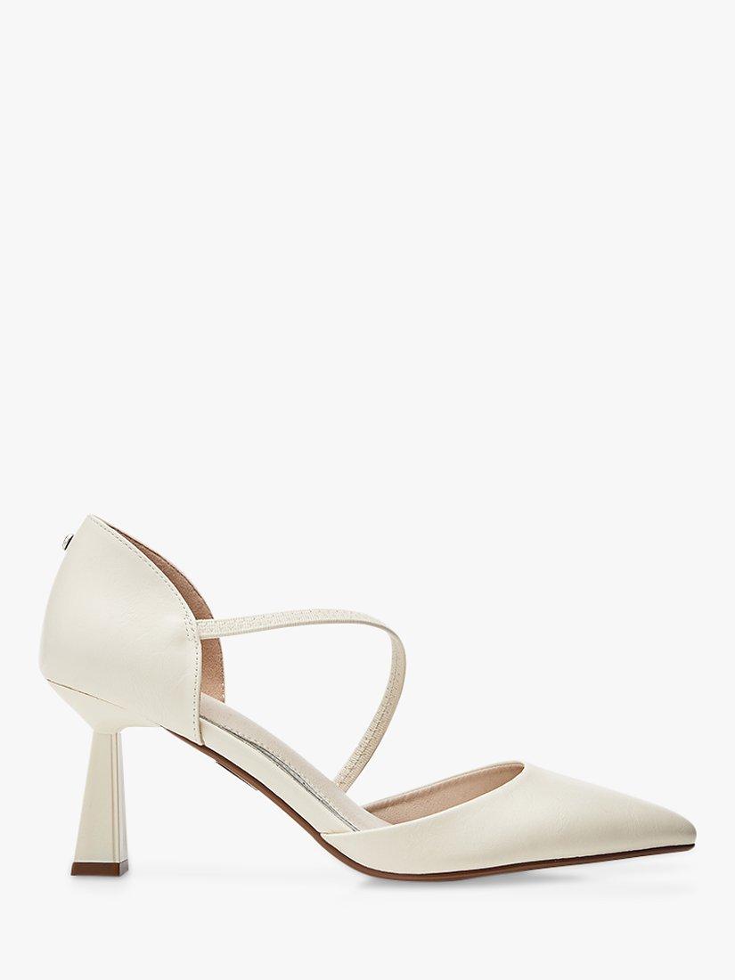Moda in Pelle Camariya Flared Heel Leather Court Shoes, Off White