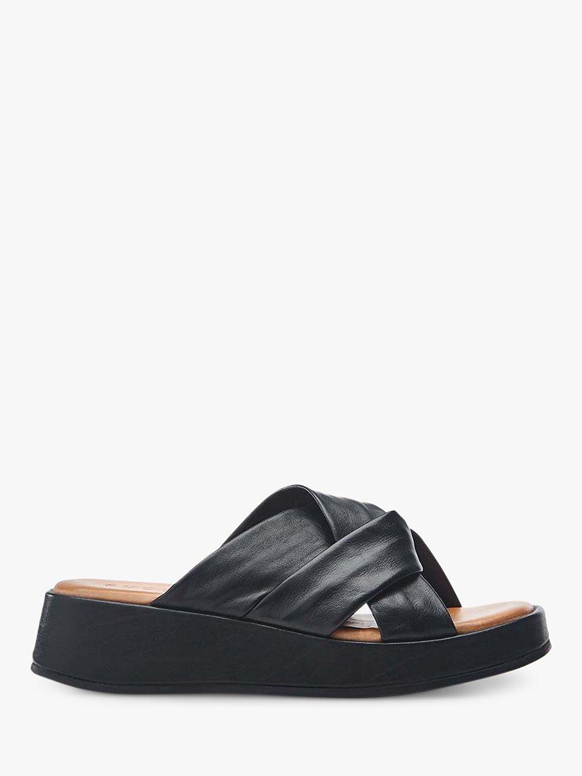 Moda in Pelle Grana Slider Leather Sandals, Black, 7