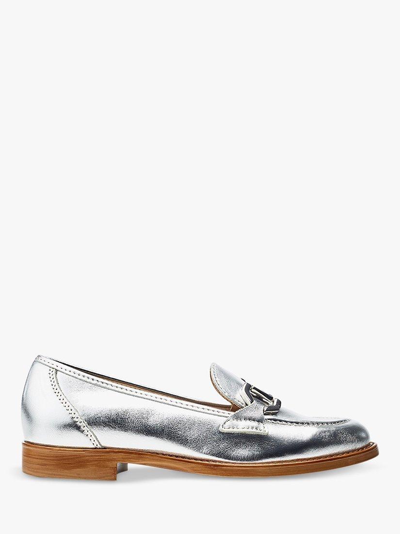 Moda in Pelle Elsbeth Leather Loafers, Silver