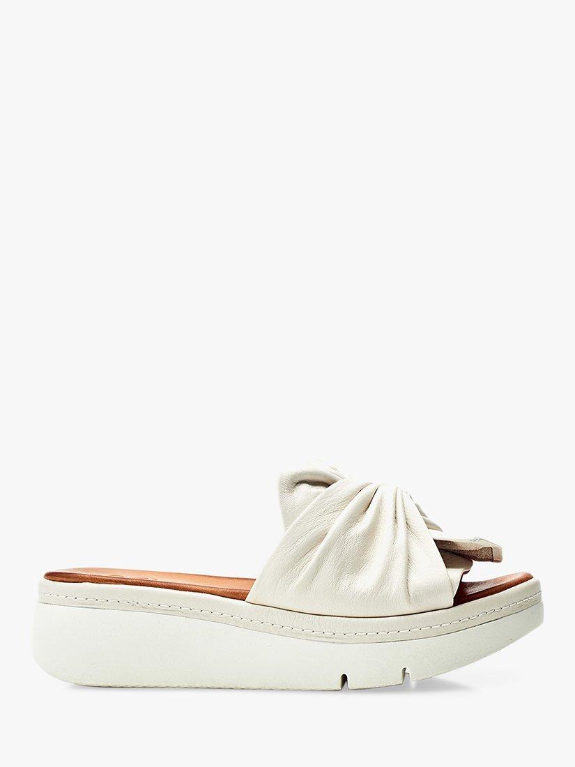 Moda in Pelle Ollin Leather Flatform Sandals, Off White