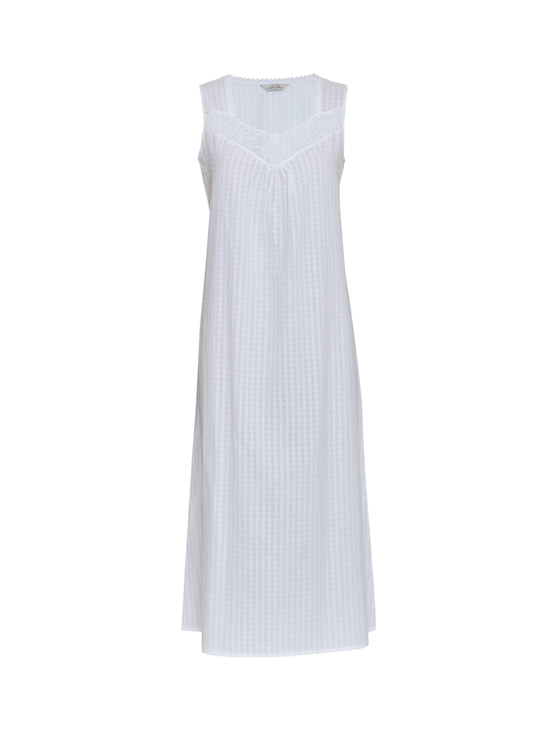 Cyberjammies Tessa Seersucker Long Nightdress, White, 12