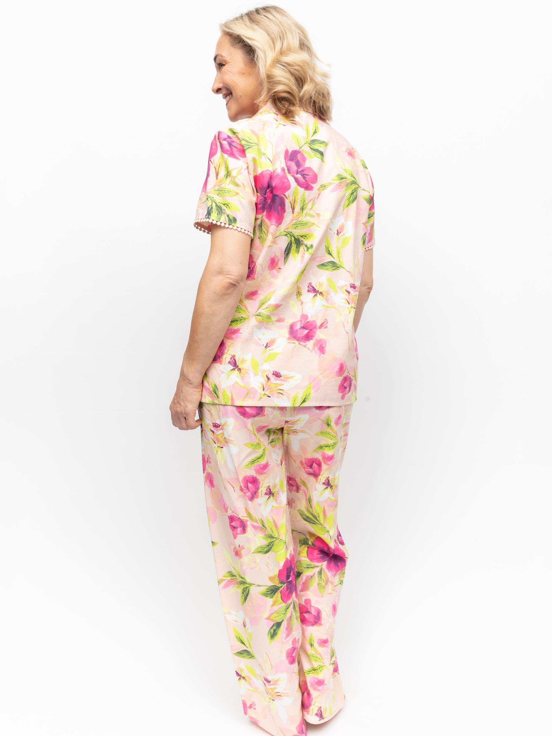 Product image 3 of 4, which shows Cyberjammies Tessa Floral Print Pyjama Set, Pink/Multi, 8