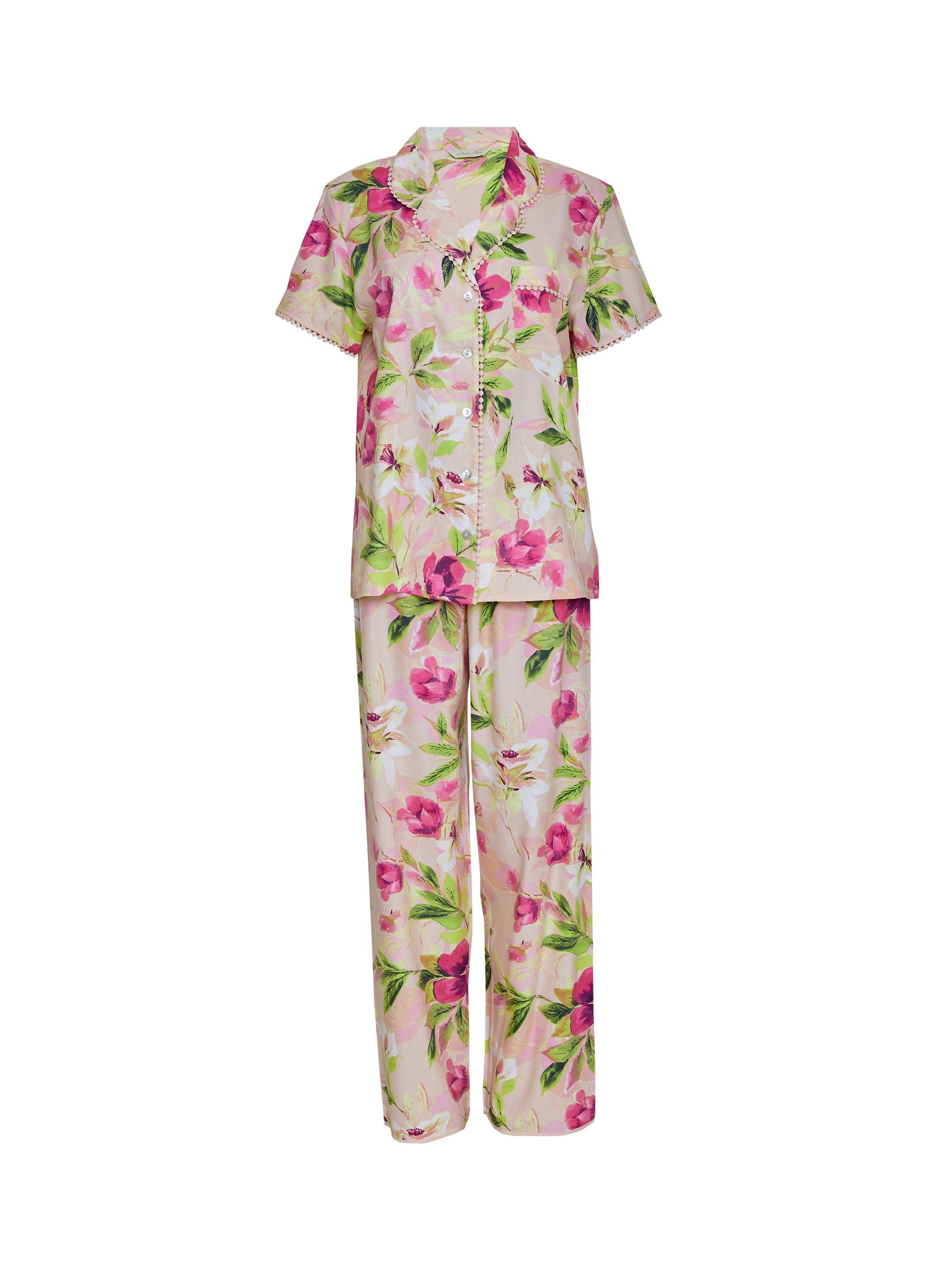 Product image 4 of 4, which shows Cyberjammies Tessa Floral Print Pyjama Set, Pink/Multi, 8
