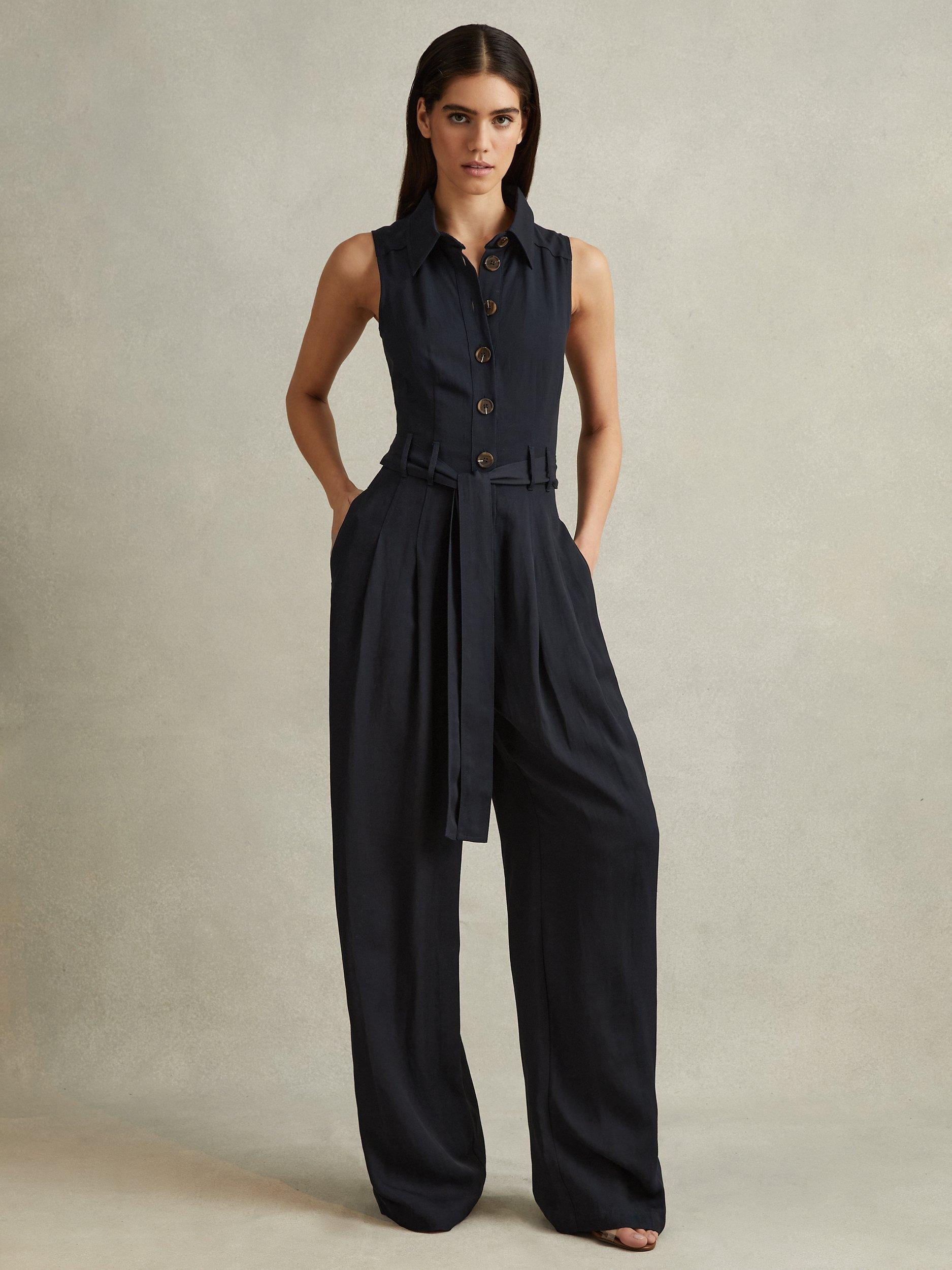 Reiss Perla Linen Blend Jumpsuit