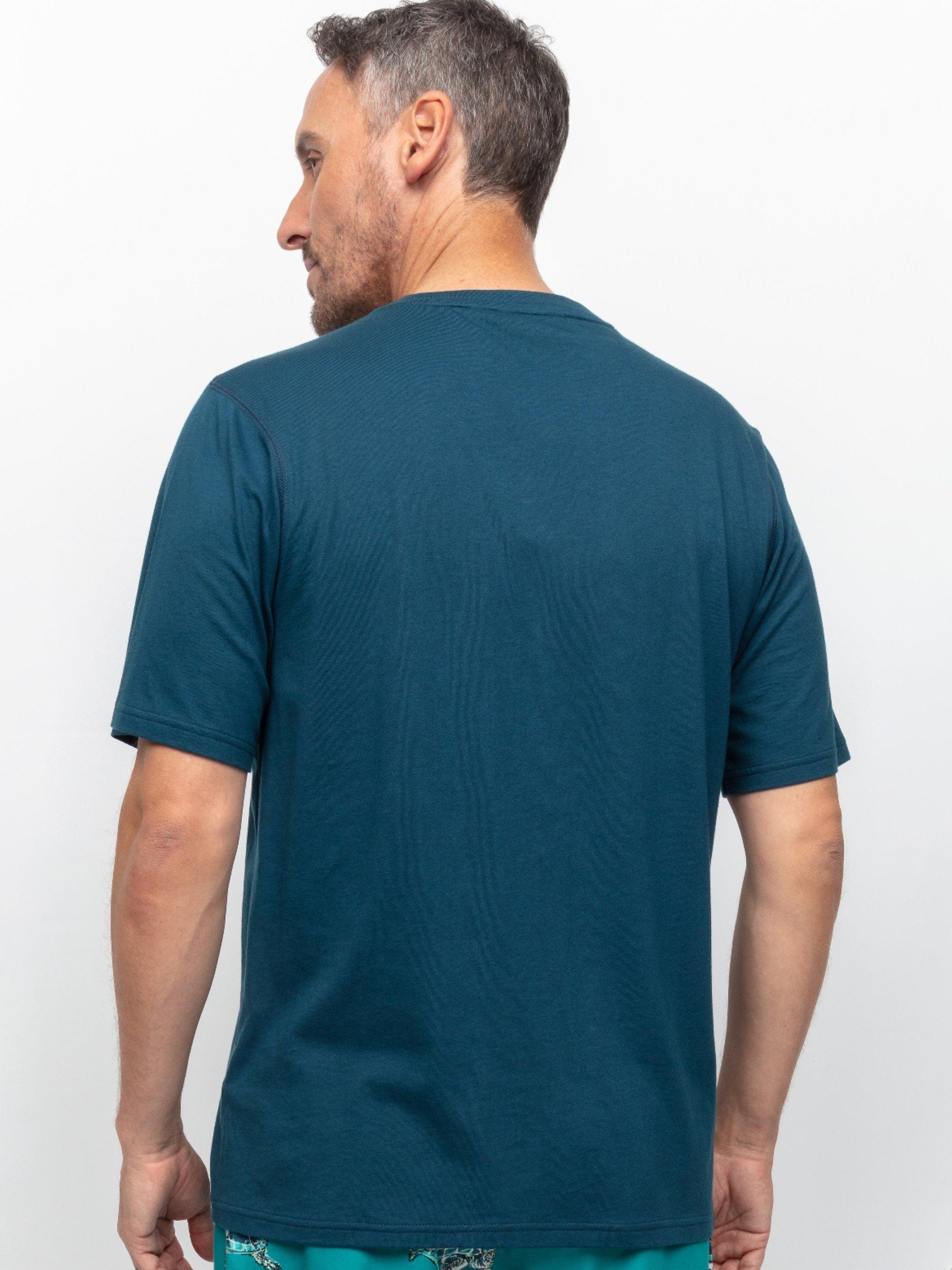 Product image 3 of 4, which shows Cyberjammies Knit Short Sleeve Pyjama Top, Teal, S