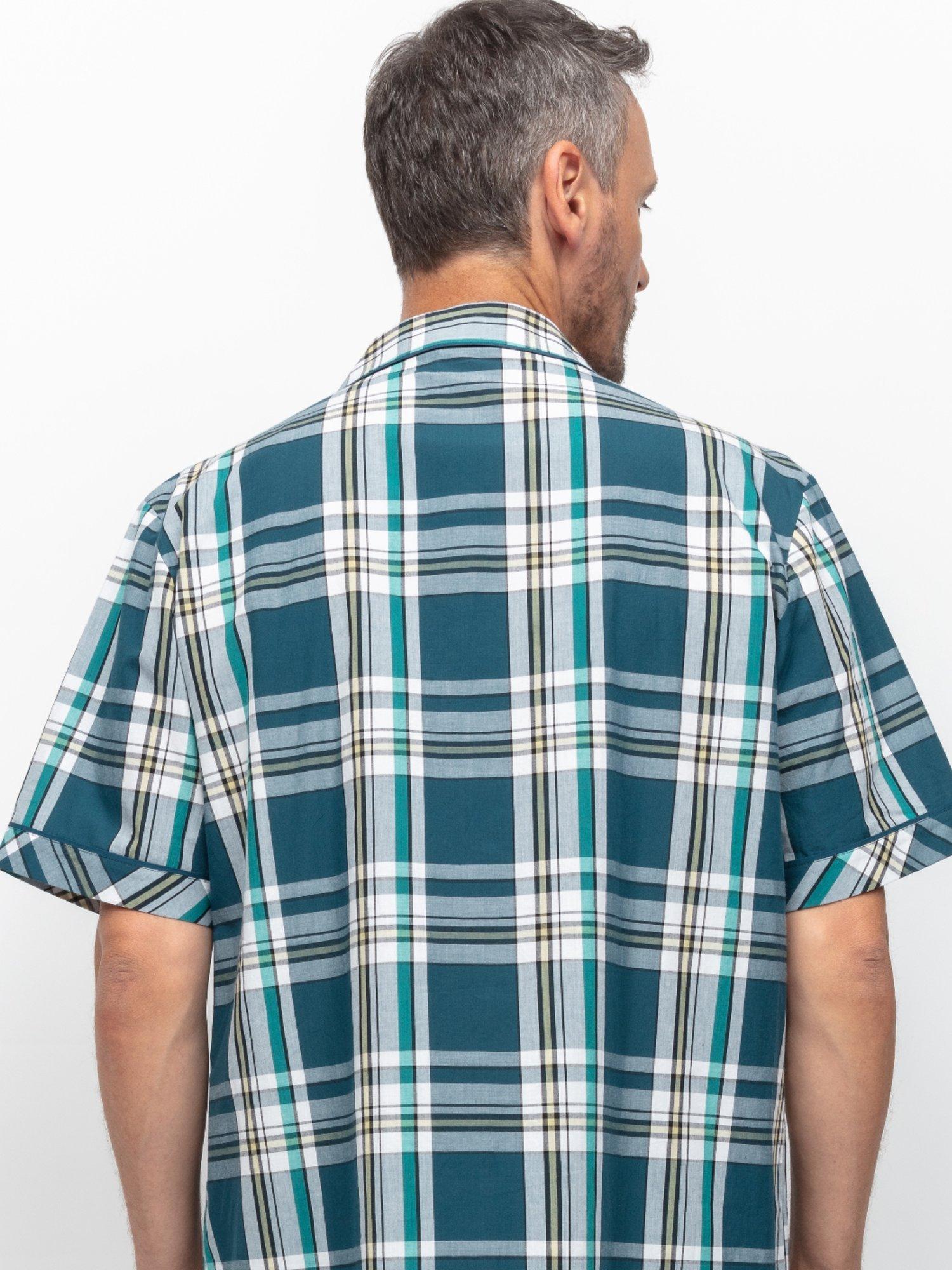 Product image 3 of 4, which shows Cyberjammies Check Pyjama Top, Cove Teal, S