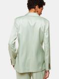 Whistles Rita Luxe Sateen Blazer, Sage Green