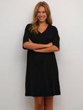 KAFFE Edna Cotton T-Shirt Dress, Black Deep