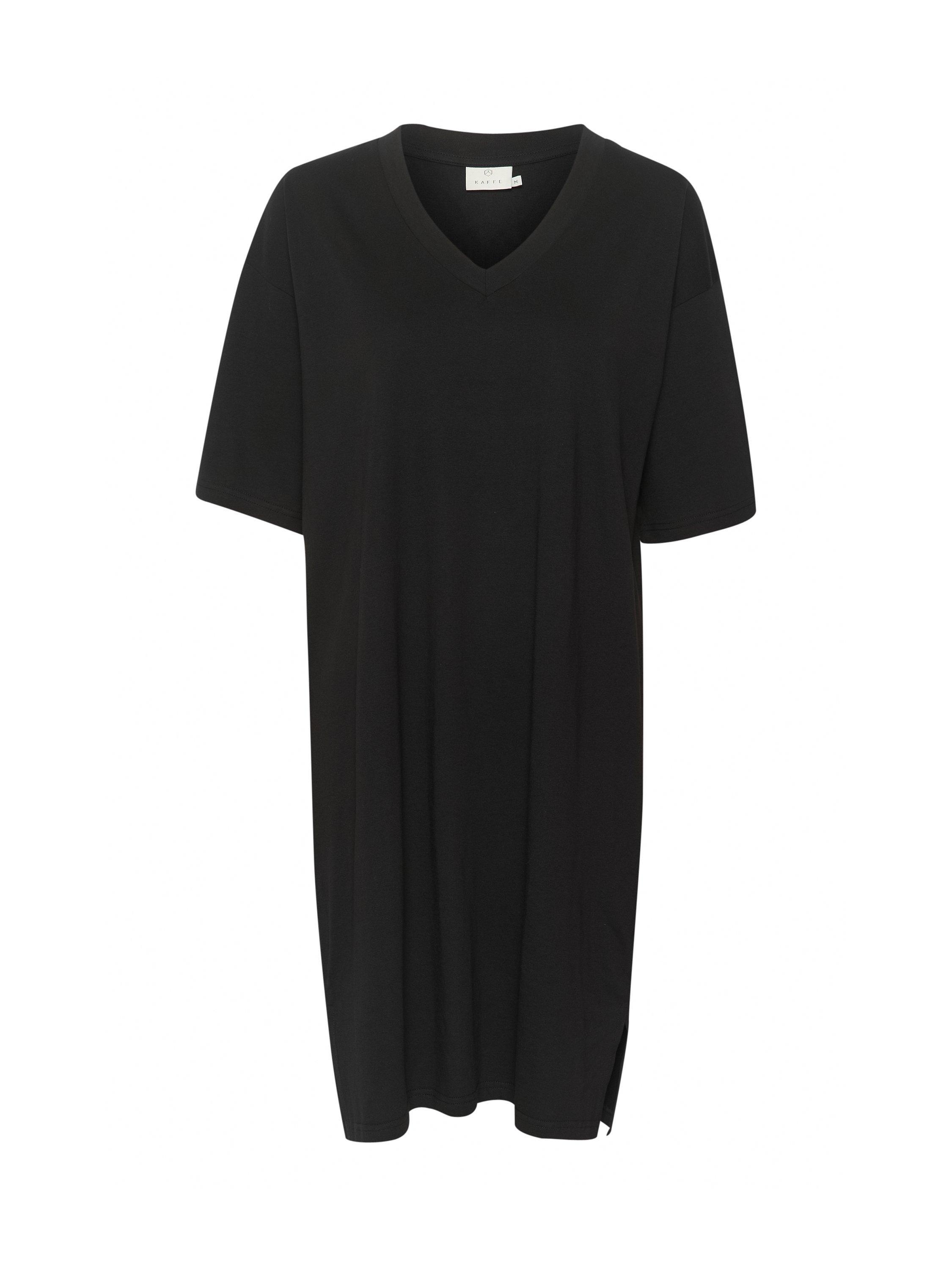 Product image 4 of 5, which shows KAFFE Edna Cotton T-Shirt Dress, Black Deep, XS