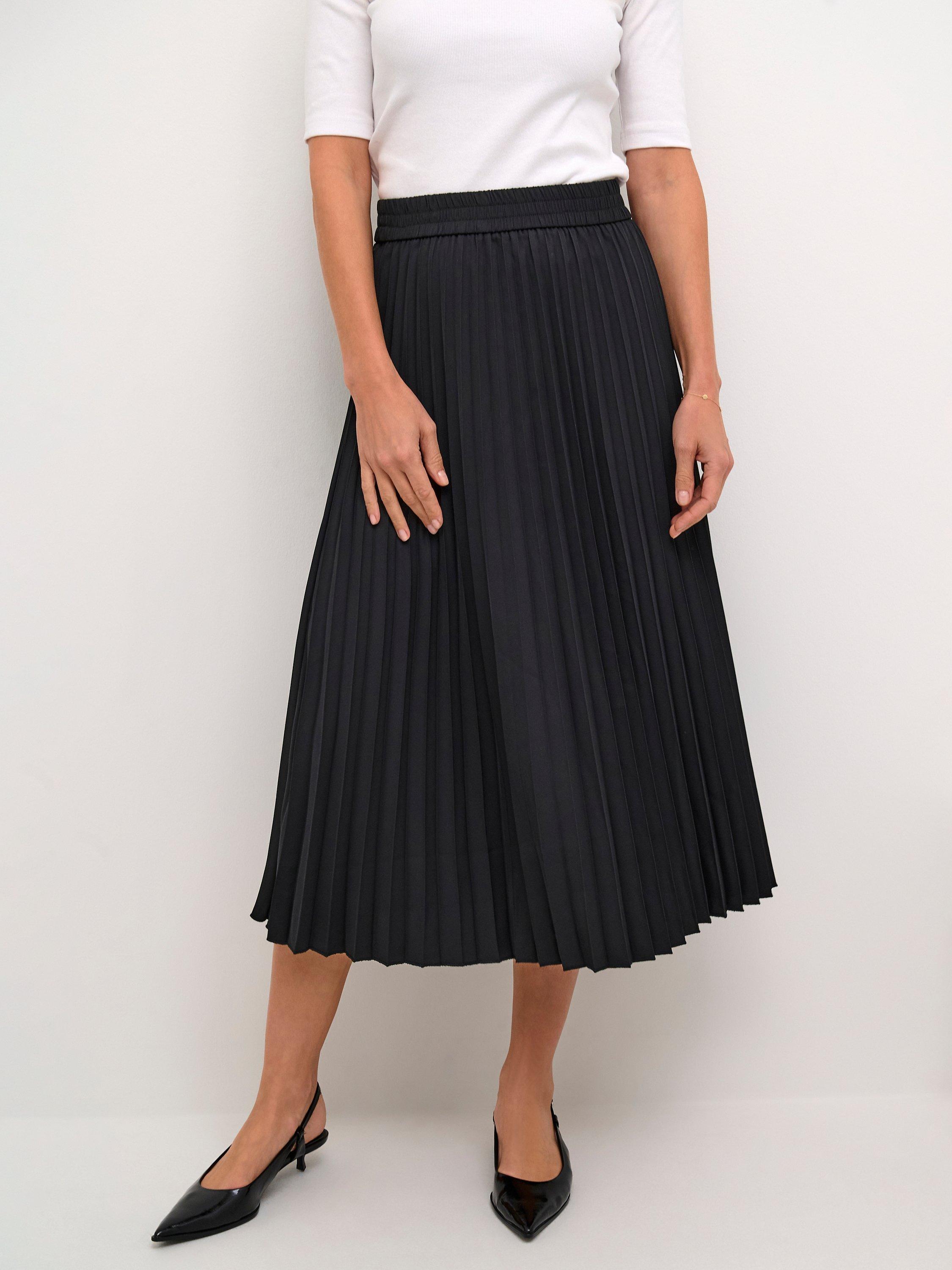 KAFFE Leandra Pleated Skirt Black Deep