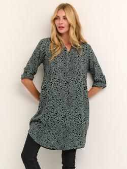KAFFE Marana Knee Length Dress, Green/Black, Green/Black