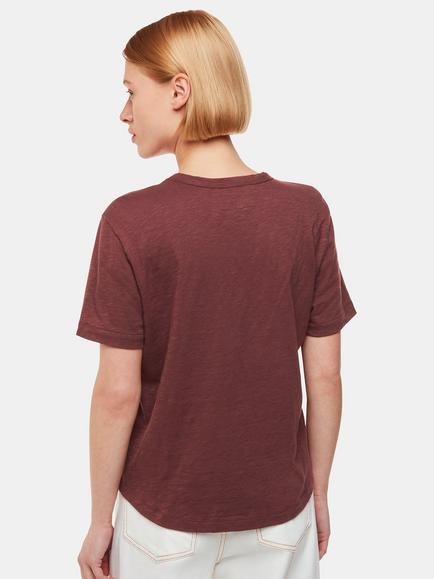 Whistles Emily Ultimate T-Shirt, Chocolate - view 2, Chocolate