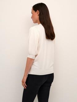 KAFFE Lone Slim Fit Half Sleeve Jumper, Chalk - view 2, Chalk