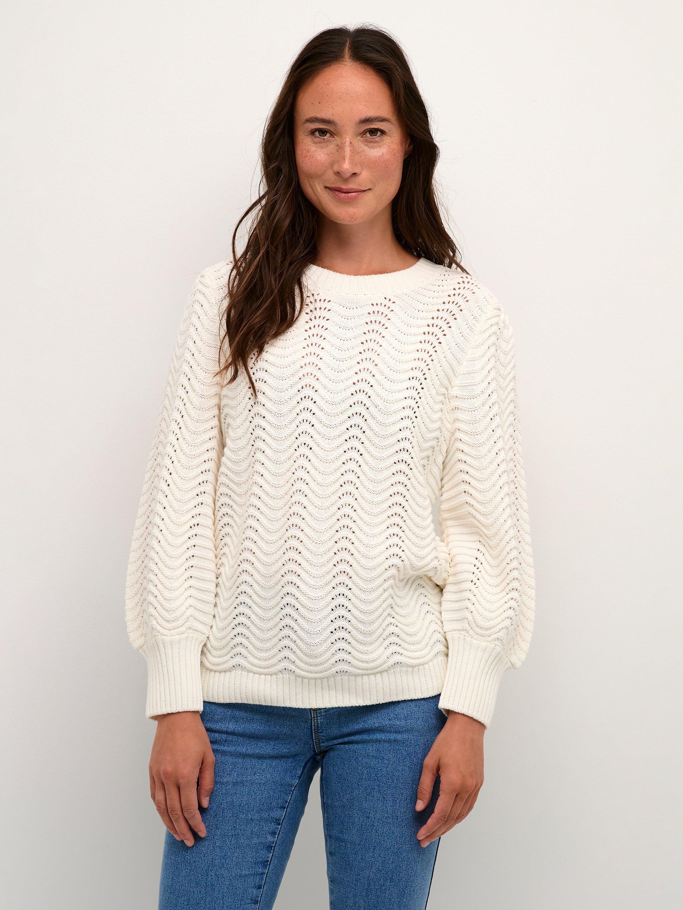 KAFFE Kate Cotton Blend Jumper, Chalk