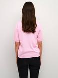 KAFFE Lizza Fine Knit Half Sleeve Top, Pink Mist