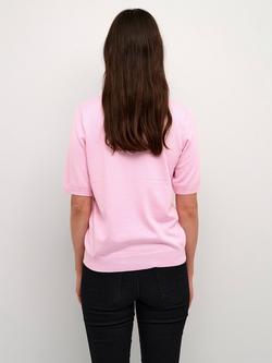 KAFFE Lizza Fine Knit Half Sleeve Top - view 2, Pink Mist