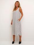 KAFFE Milia Stripe Linen Blend Sleeveless Midi Dress