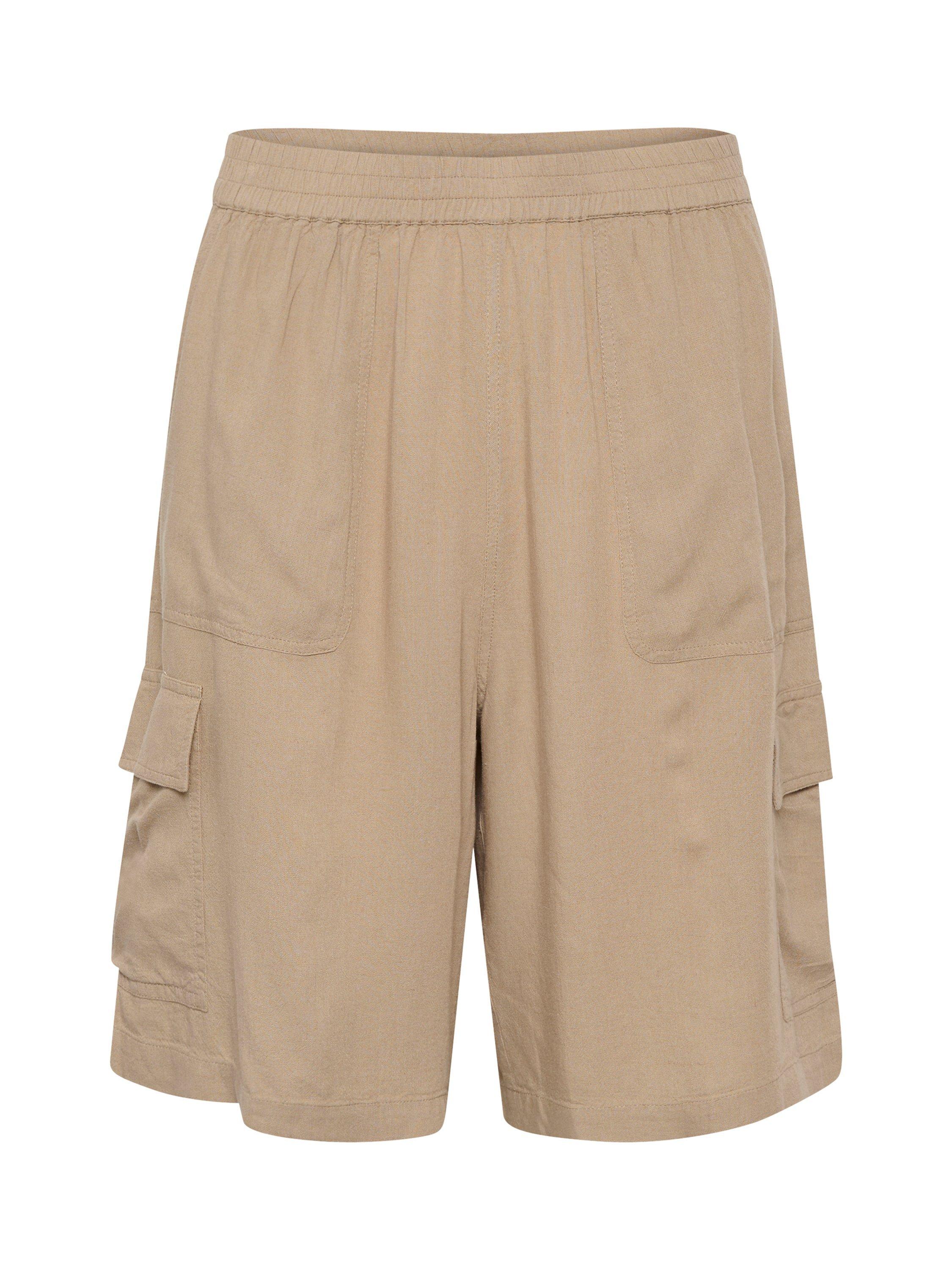 Product image 5 of 5, which shows KAFFE Milia Linen Blend Shorts, Chinchilla, 8