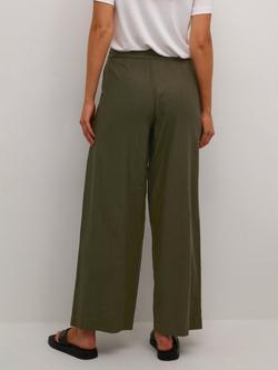 KAFFE Milia Linen Blend Long Trousers - view 2, Forest Night