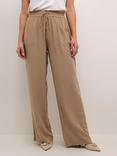 KAFFE Milia Linen Blend Long Trousers, Chinchilla