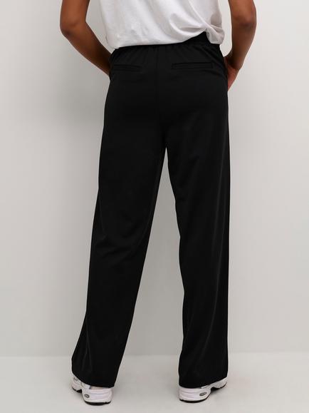 KAFFE Jenny Wide Leg Drawstring Waist Trousers, Black Deep - view 2, Black Deep