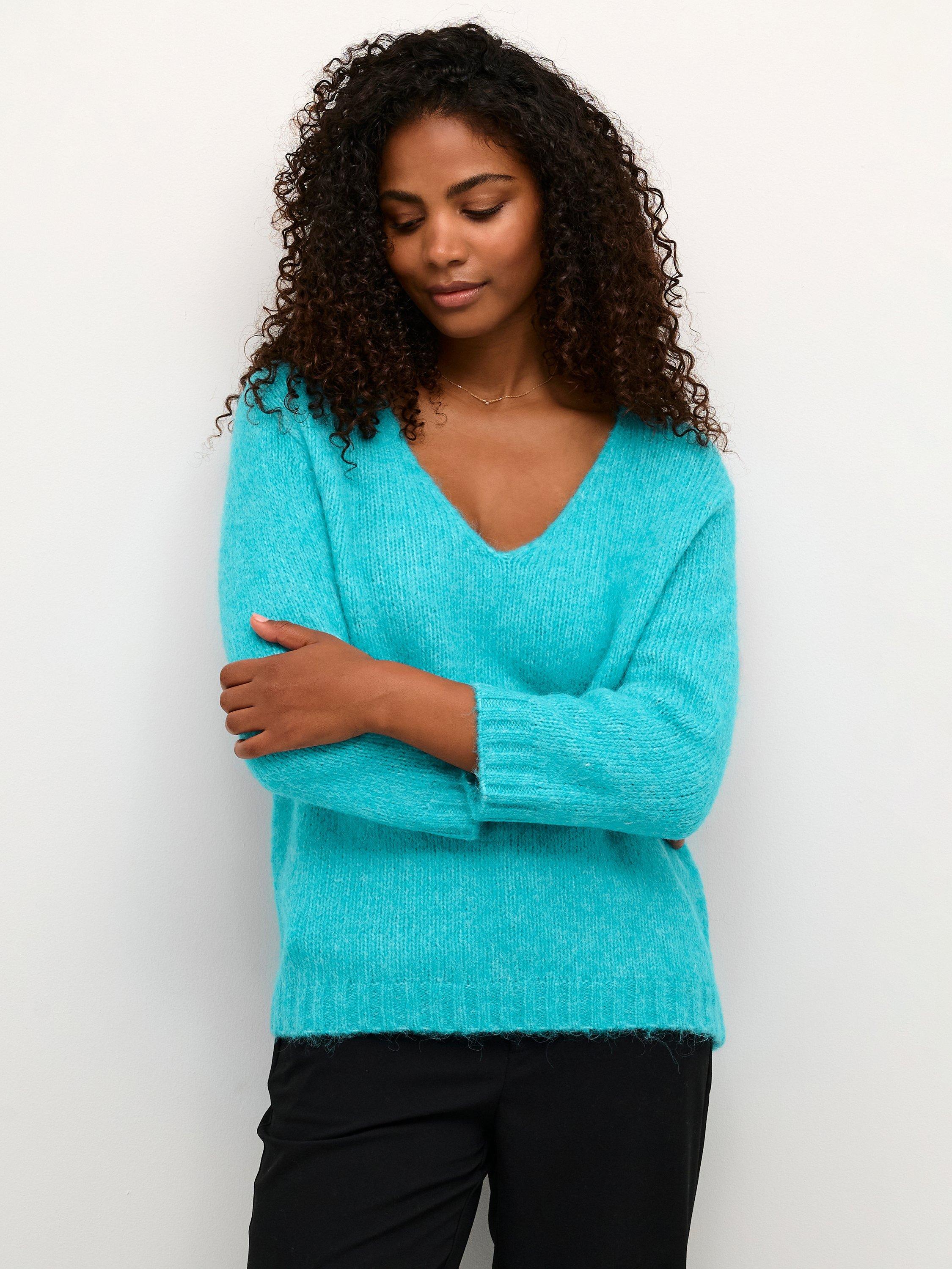 KAFFE Alioma Wool Blend Jumper, Bluebird Melange, XS