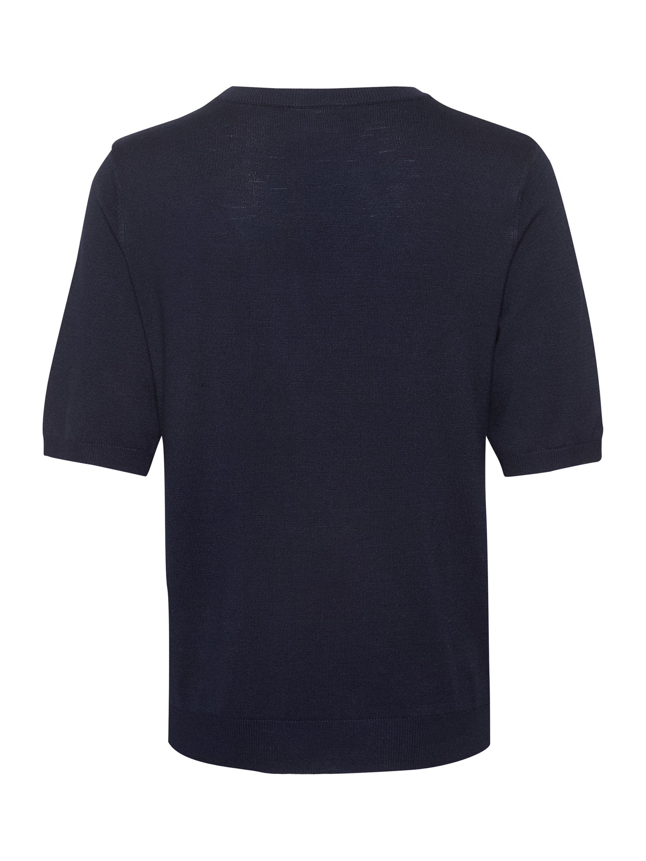 Product image 5 of 5, which shows KAFFE Lizza Fine Knit Half Sleeve Top, Midnight Marine, XS