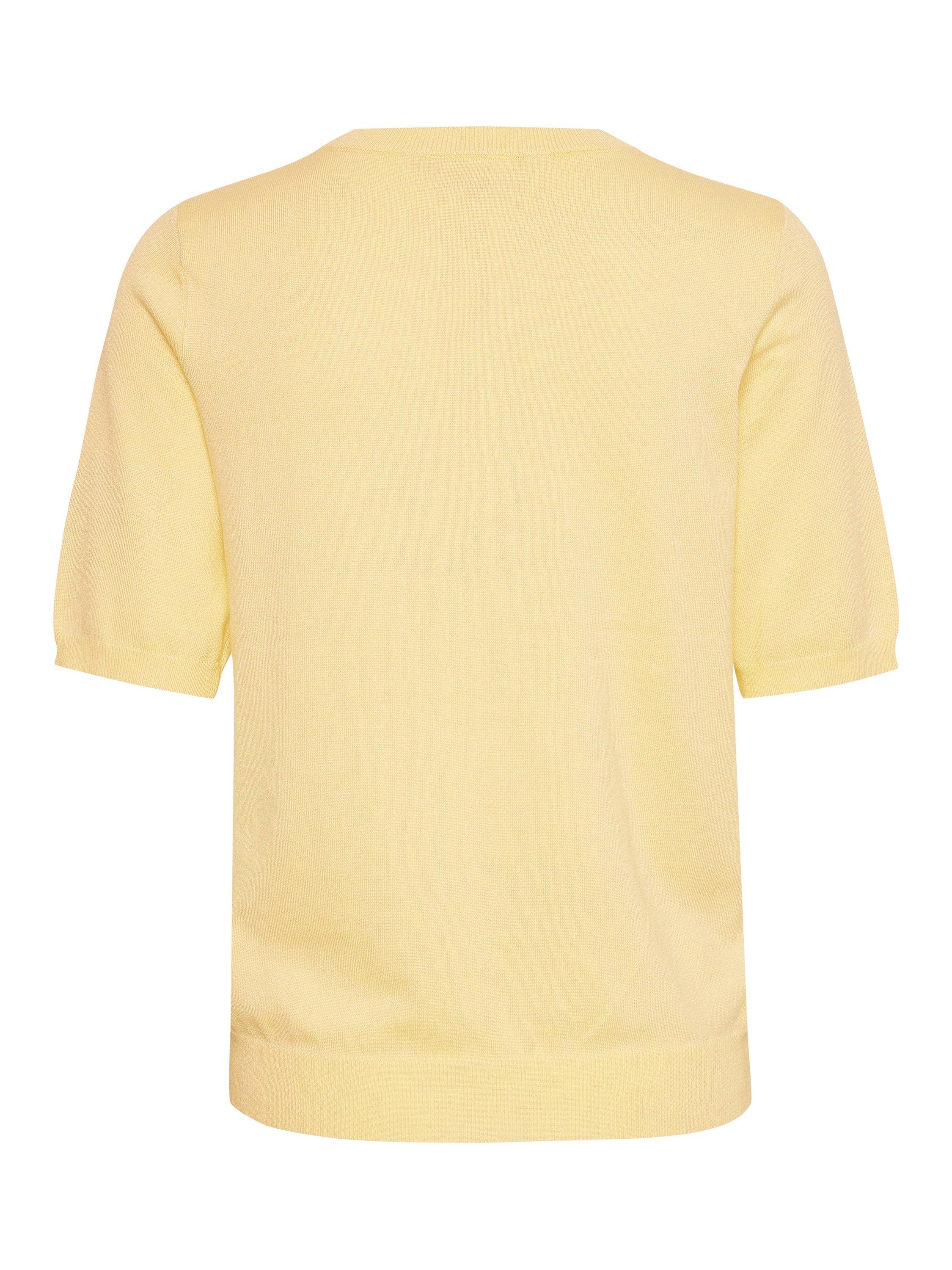 Product image 5 of 5, which shows KAFFE Lizza Fine Knit Half Sleeve Top, Mellow Yellow, XS