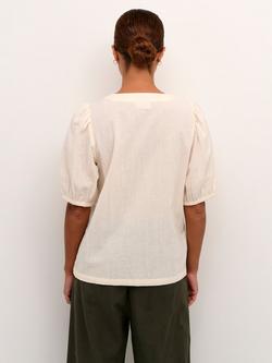 KAFFE Vigga V-Neck Half Sleeve Blouse - view 2, Turtledove