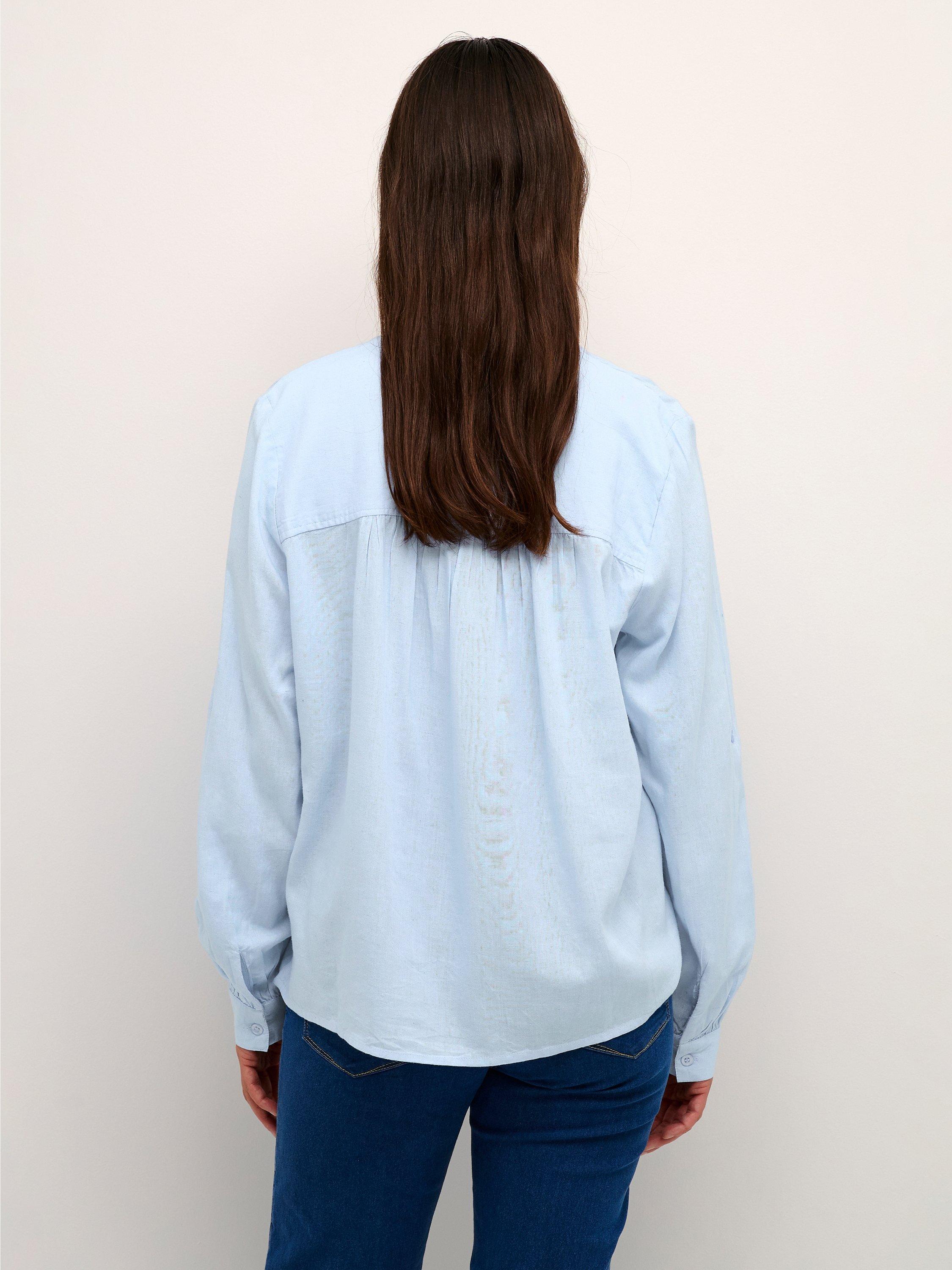 KAFFE Milia Linen Blend Blouse, Windsurfer, 12
