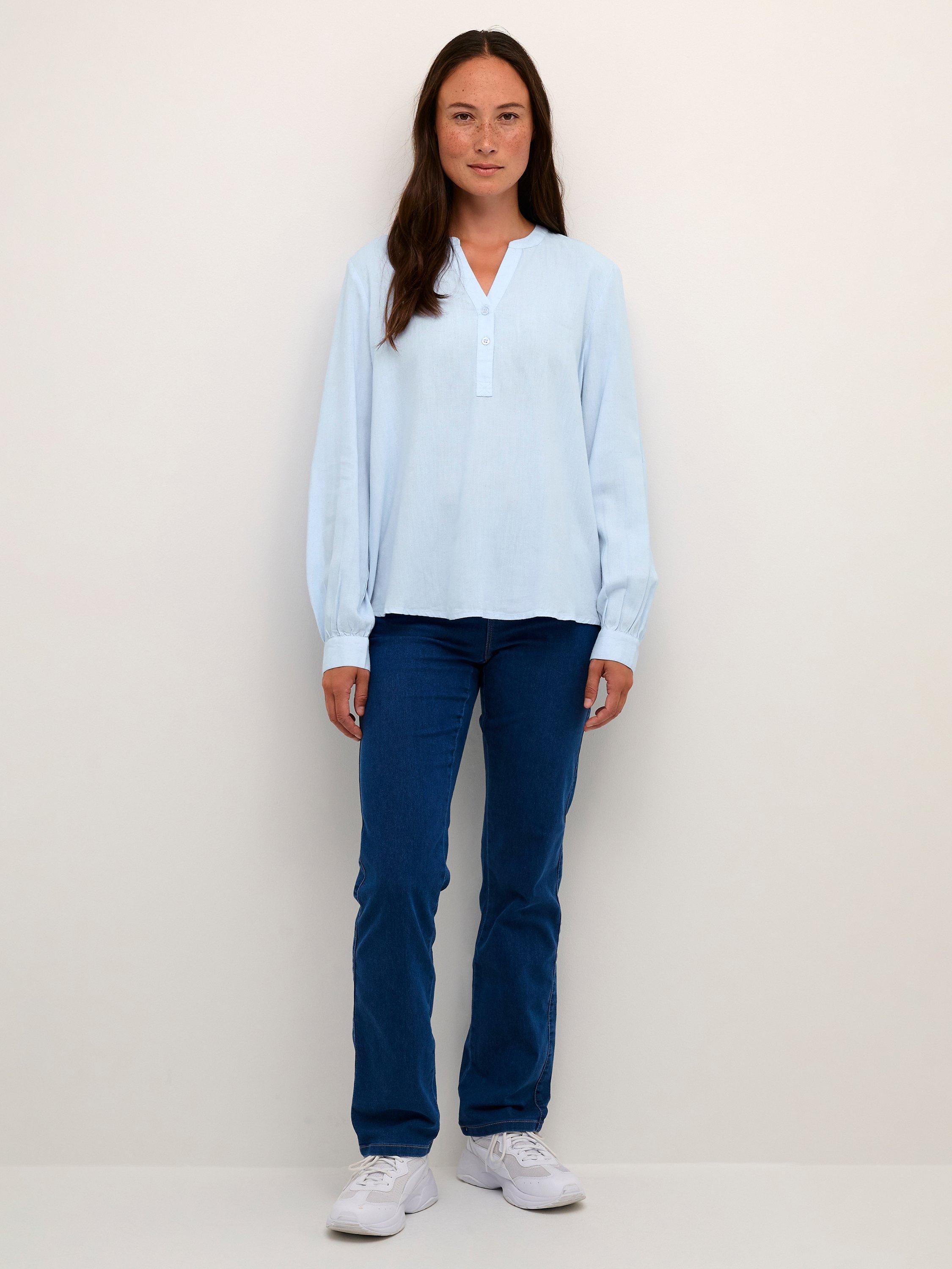 KAFFE Milia Linen Blend Blouse, Windsurfer, 12