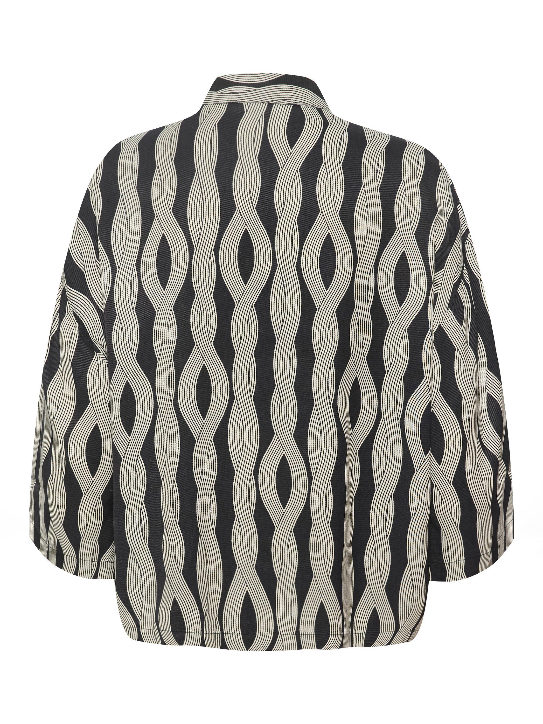 Product image 5 of 5, which shows KAFFE Carlbie Ecovero Casual Fit 3/4 Sleeve Shirt, Black, 10