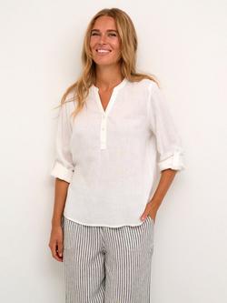 KAFFE Milia Linen Blend Blouse, Chalk