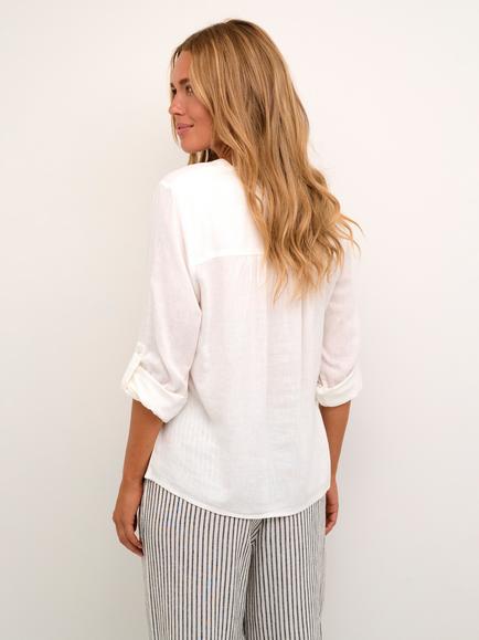 KAFFE Milia Linen Blend Blouse - view 2, Chalk