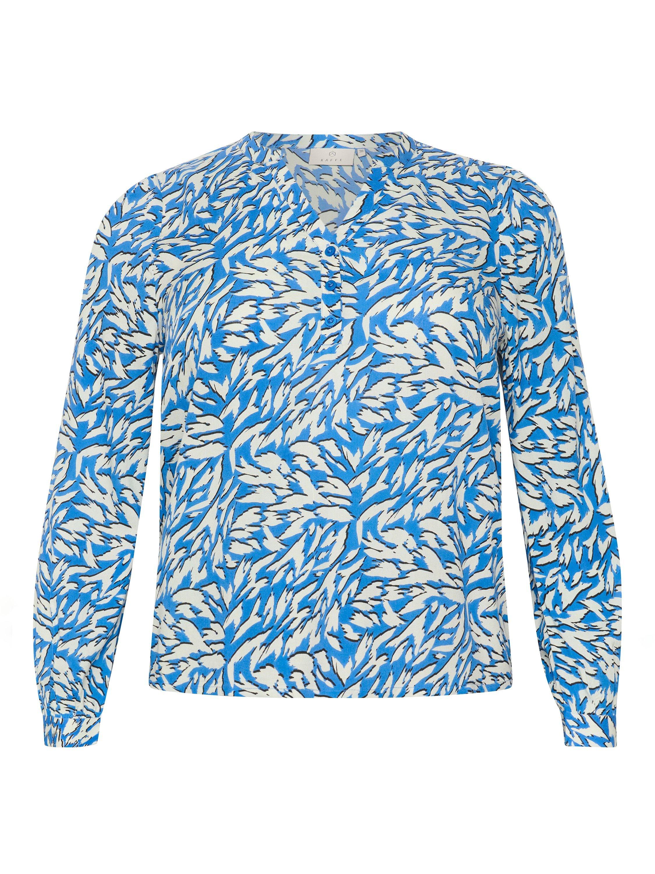 Product image 4 of 5, which shows KAFFE Jetta Blouse, Blue/White, 16