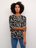 KAFFE Amber Ecovero 3/4 Sleeve Round Neck Blouse