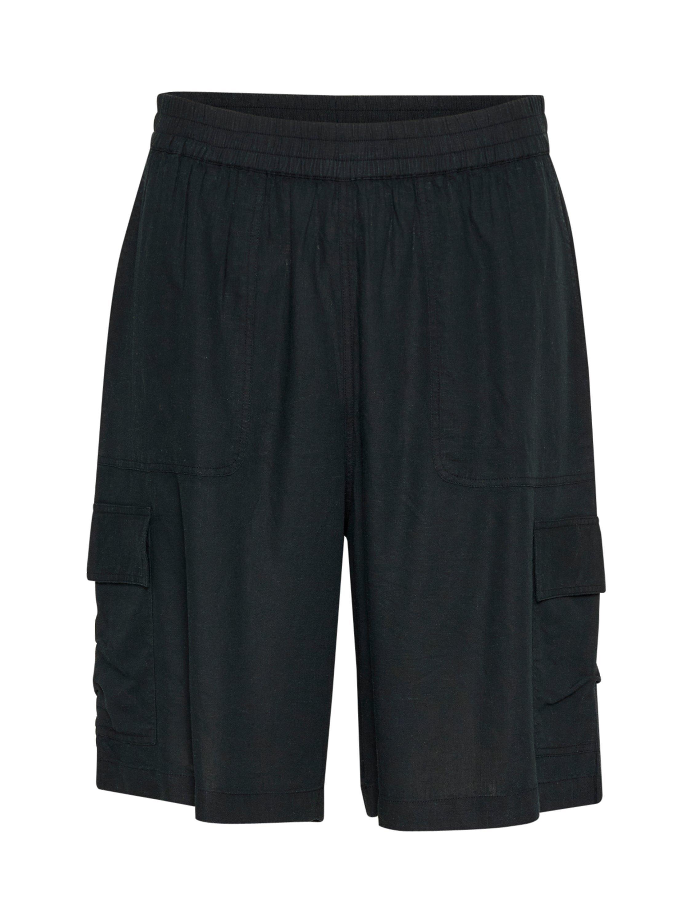 KAFFE Milia Linen Blend Shorts, Black Deep, 8