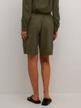 KAFFE Milia Linen Blend Shorts, Forest Night