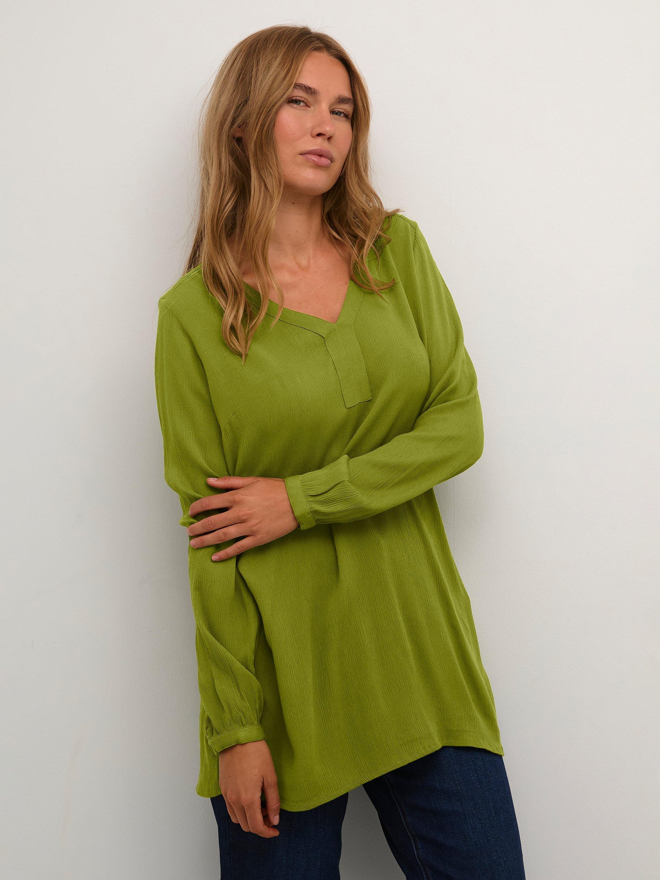 KAFFE Amber V-Neck Tunic, Calla Green, 10