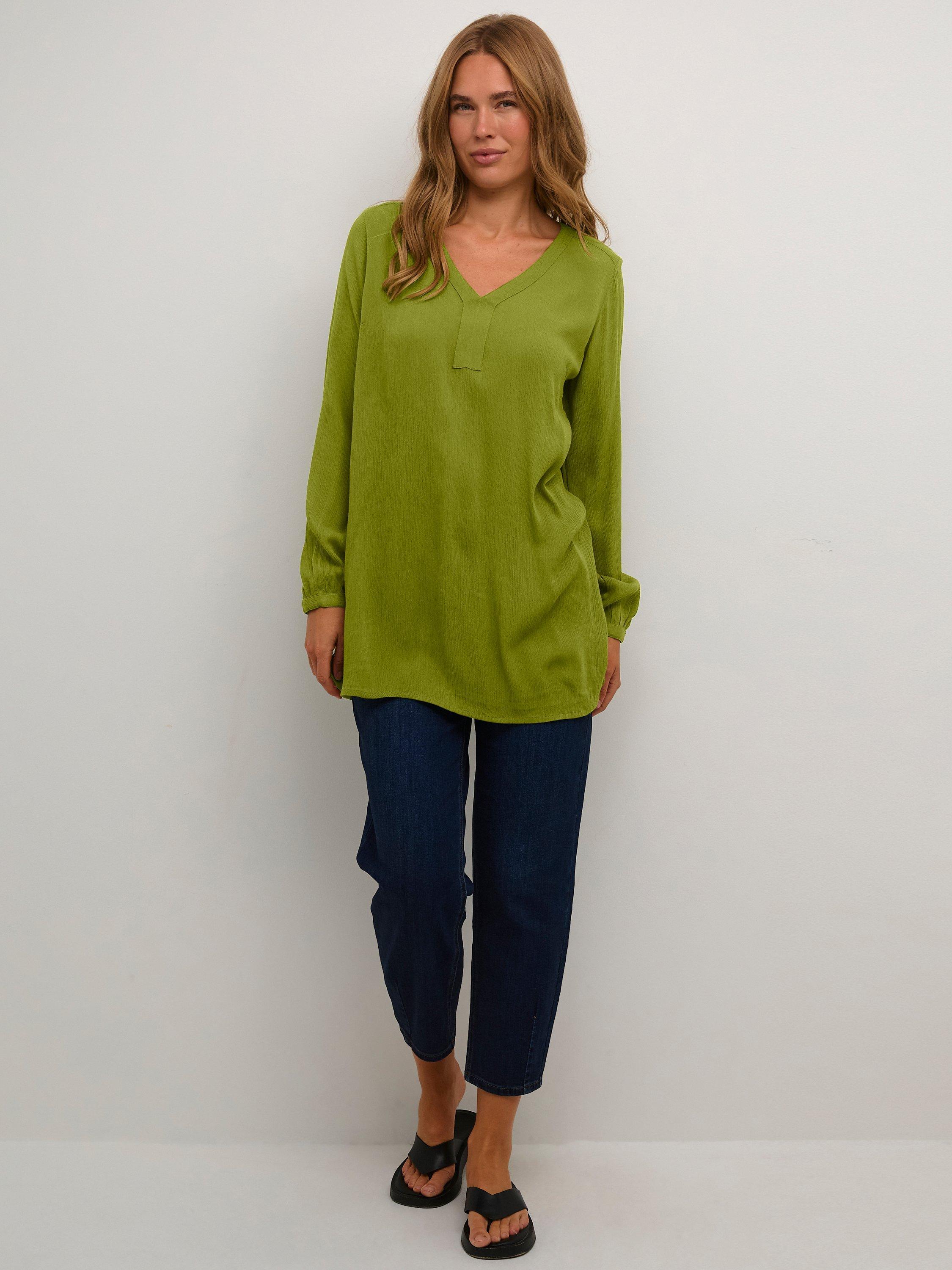 KAFFE Amber V-Neck Tunic, Calla Green, 10