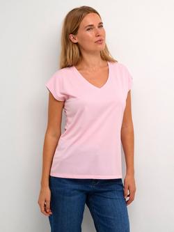 KAFFE Lise V-Neck T-Shirt, Pink Mist, Pink Mist