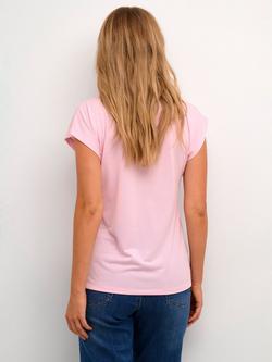 KAFFE Lise V-Neck T-Shirt, Pink Mist - view 2, Pink Mist
