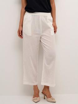 KAFFE Vigga Cotton Linen Blend Wide Leg Trousers, Turtledove